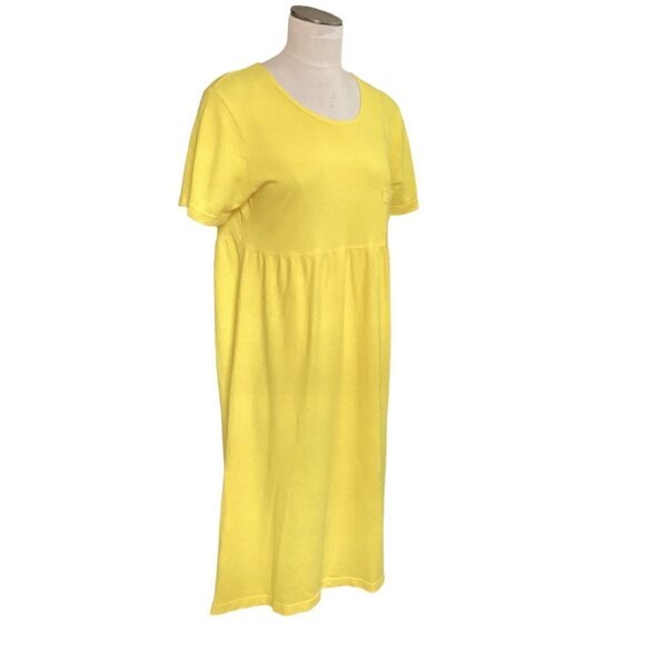 Laura Leigh Ltd Intimates Textured Knit Dress Sz M Yellow #27S - Picture 2 of 8